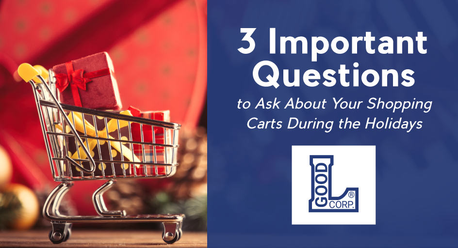 A mini metal shopping cart carries wrapped holiday gifts.