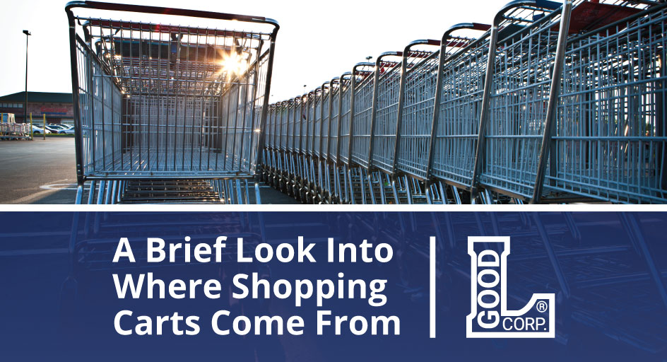 Long line of shopping carts