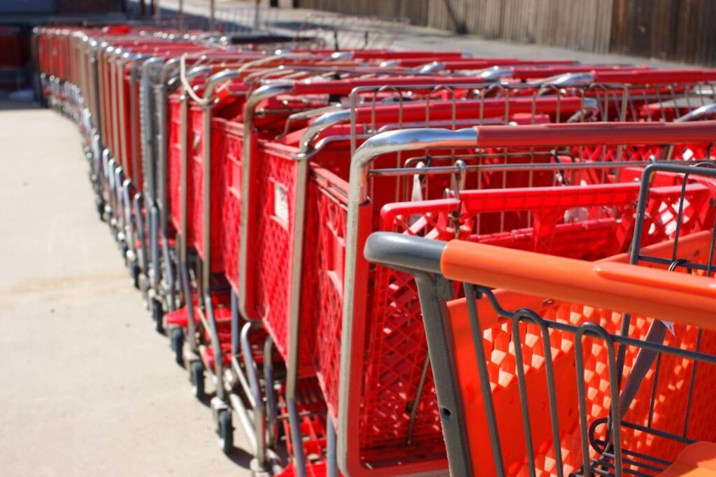 Colorful shopping carts