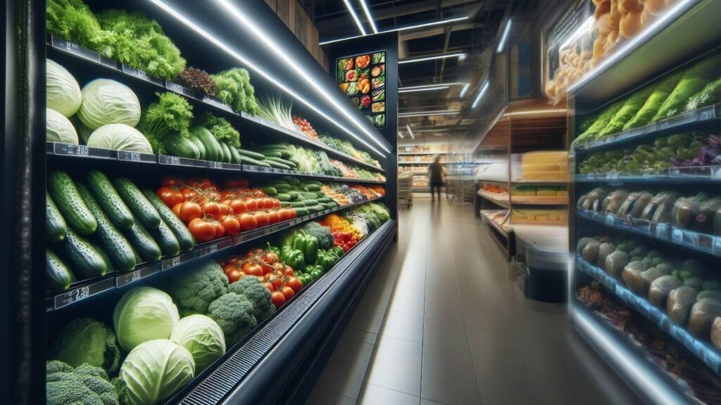 Produce aisle of a grocery store.