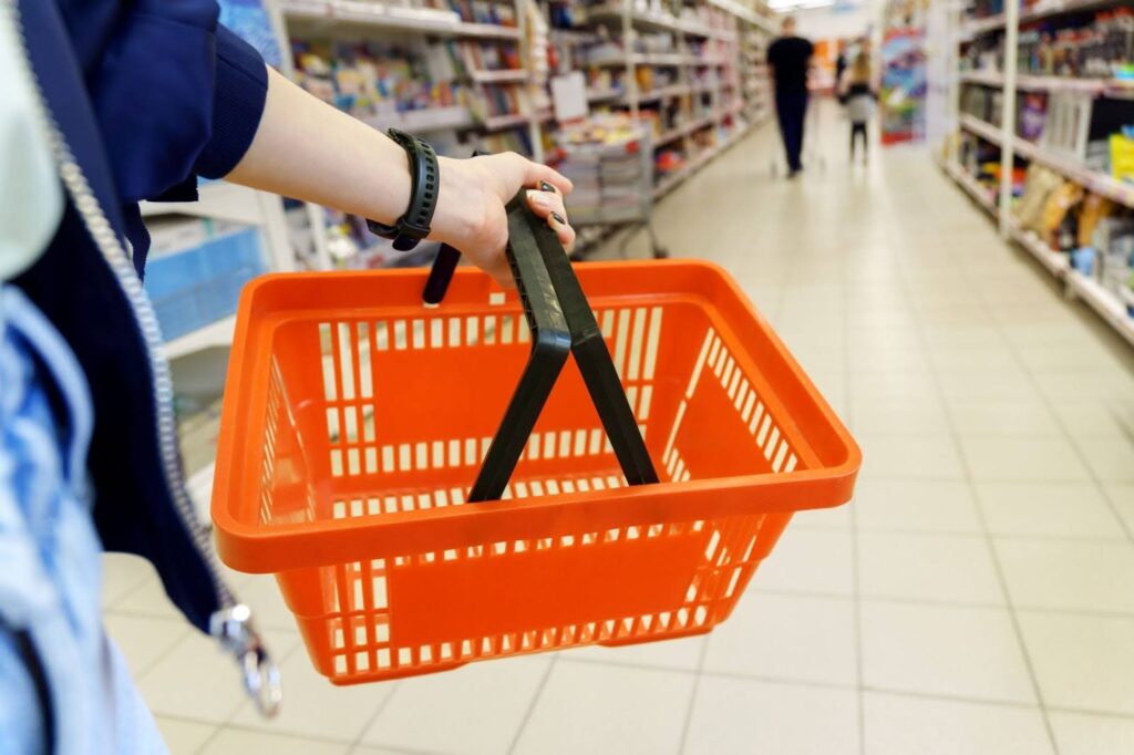 Plastic hand basket