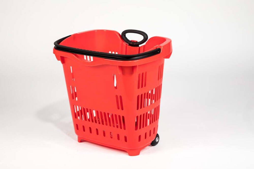 Rolling shopping basket