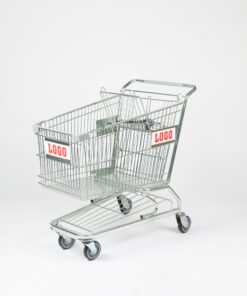 Metal shopping cart.