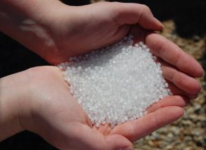 Customer holding white crystals in hand