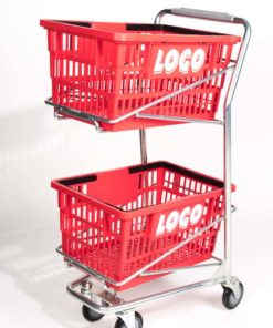 big double red basket in one cart