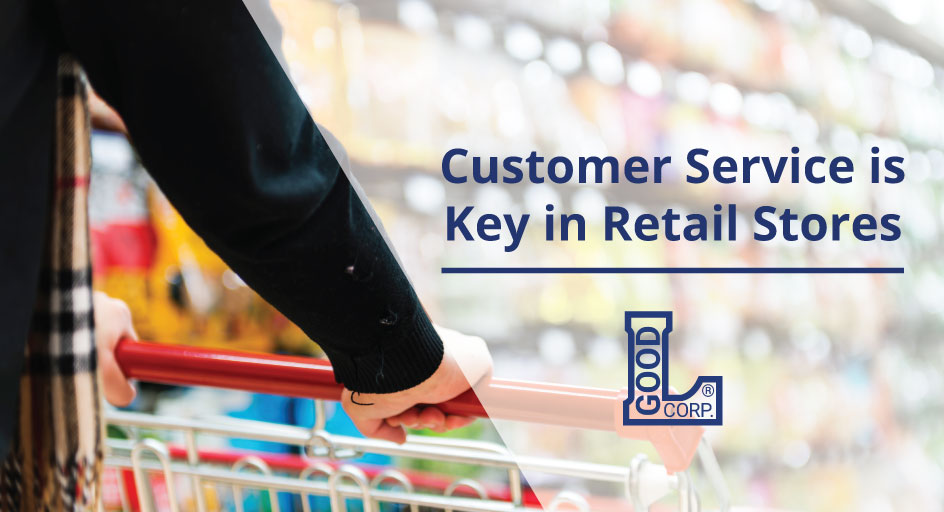 Logo saying "Customer Service is Key in Retail Stores."