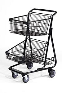 hero black steel basket cart