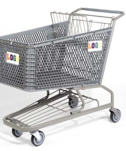 Big grey plastic cart with rainbow logo